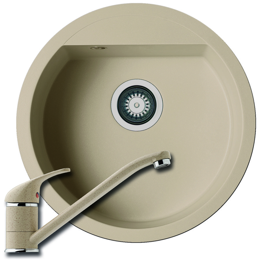 Chiuveta de bucatarie Compozit Cercio Ø 48.5 1B Dark Beige