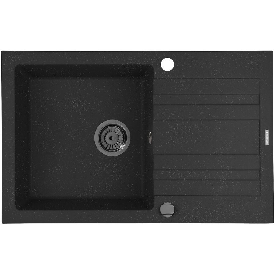 Chiuveta Granit NAXOS 79x50 1B 1D Black Gun Metal