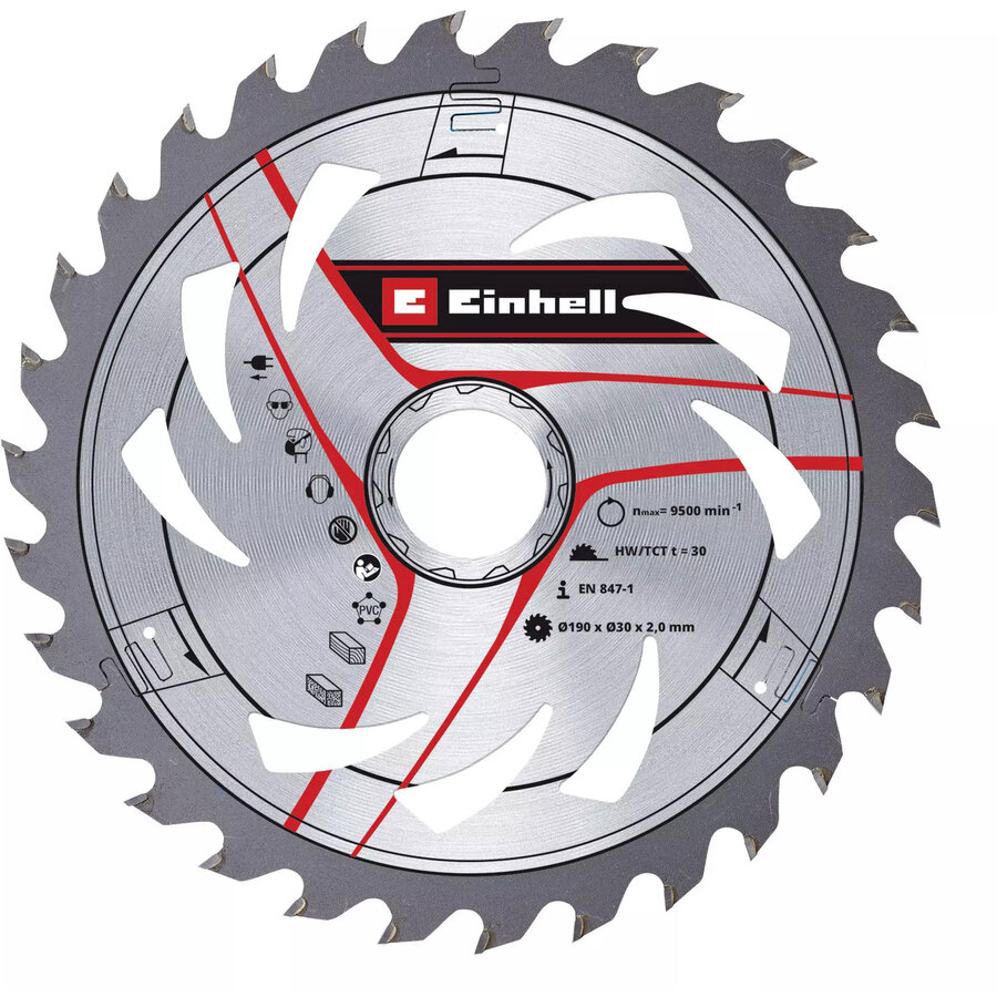 circular saw blade HM, O 190 x 30mm, 2.0mm, 30Z for TE-CS 18/190 Li, TE-CS 190/1, TC-CS 1410 etc.