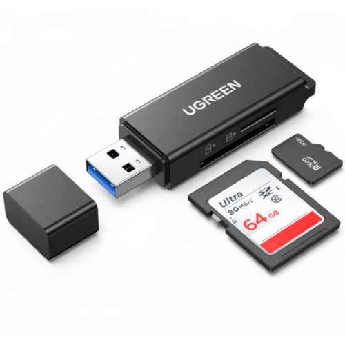 Cititor De Carduri Extern Interfata USB 3.0 Citeste/Scrie: SD MicroSD Viteza Pana La 480Mbps Suporta Carduri Maxim 2TB Plastic Negru