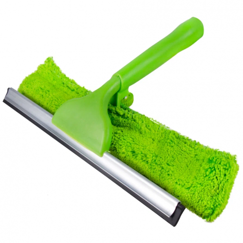 Cleaner Geam Lamela Stergator Microfibra 2 in 1 Verde