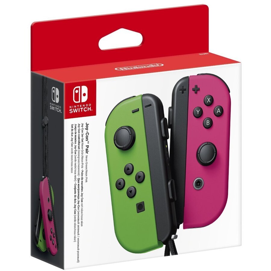 Controler Consola Joy-Con Set 2 Bucati Control Miscare Bluetooth Zgomot Vibratie Verde Neon/Roz Neon