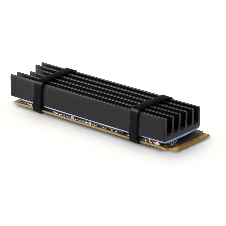 Cooler Pasiv CLR-M2L10 pentru M.2 SSD Suport SSD 80MM Aluminiu Paduri Termice din Silicon Incluse Inatime 10MM Negru
