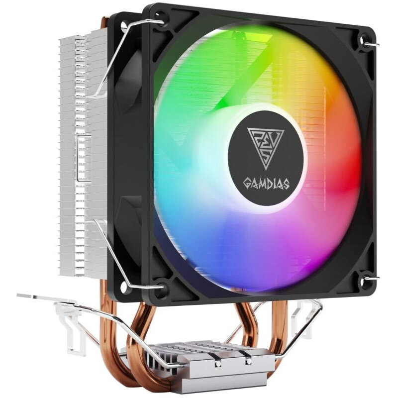 Cooler Procesor Boreas E1 210 Lite Iluminare fRGB Negru/Argintiu