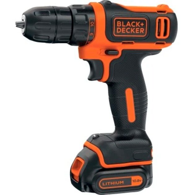 cordless drill/screwdriver BDODD12KA, 10.8Volt (black/orange, Li-ion battery 1.5Ah, case)