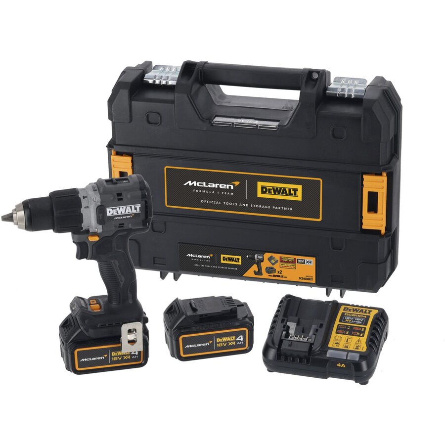 Cordless Impact Drill DCD85MM2T, 18 Volt, in McLaren design grey/black, 2x Li-Ion XR batteries 4Ah, in T STAK box