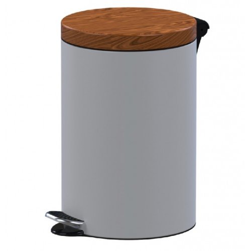 Cos menajer cu pedala Metal 5 Litri Alb Wood