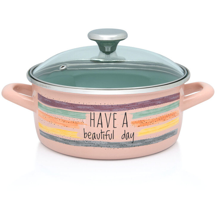 Cratita Cu Capac Sticla Divan Dan Capacitate 2.75L Diametru 20CM Multicolor