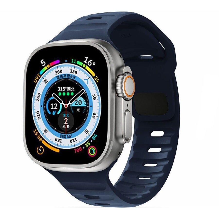 Curea Smartwatch compatibila cu Apple Watch 4/5/6/7/8/SE 38/40/41mm Navy Blue