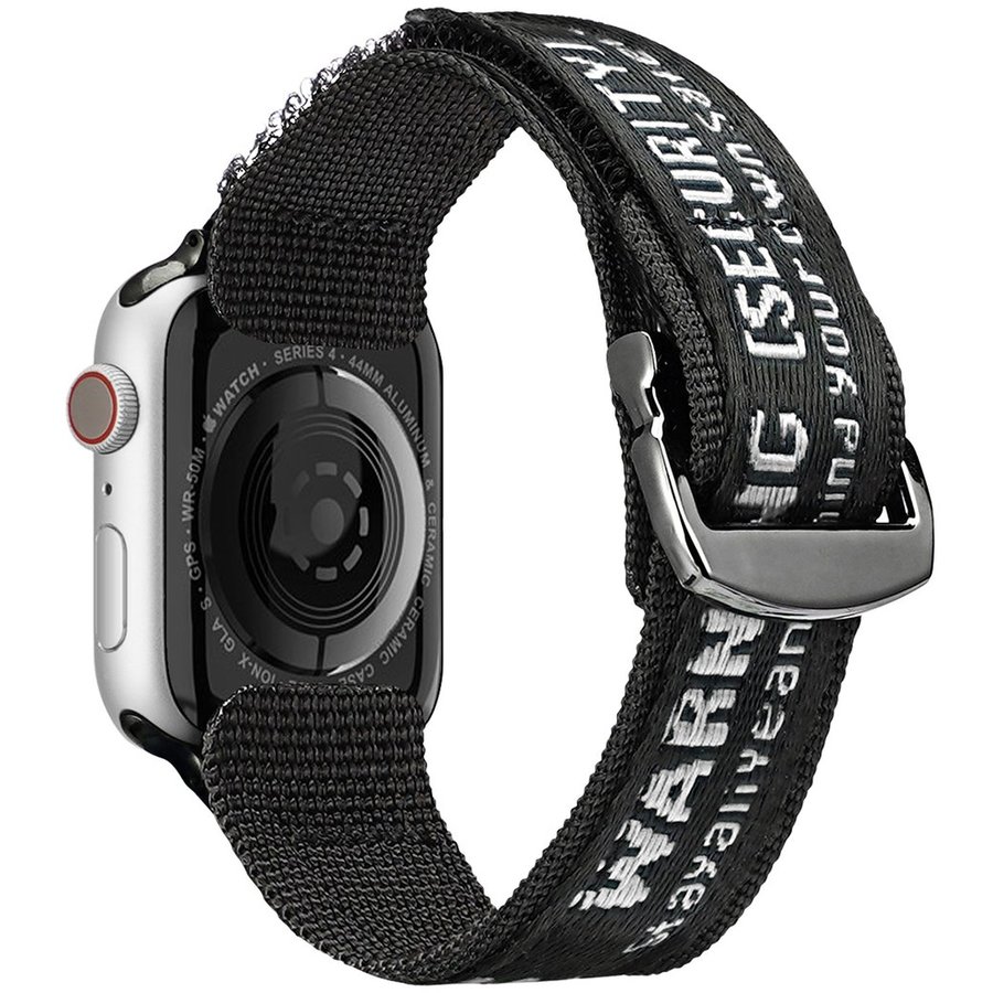 Curea Smartwatch compatibila cu Apple Watch 4/5/6/7/8/SE/Ultra 42/44/45/49mm Negru/Argintiu