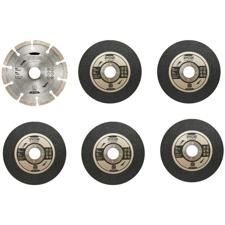 cutting disc set RAK6AGD1, for 125mm angle grinder (6 pieces)