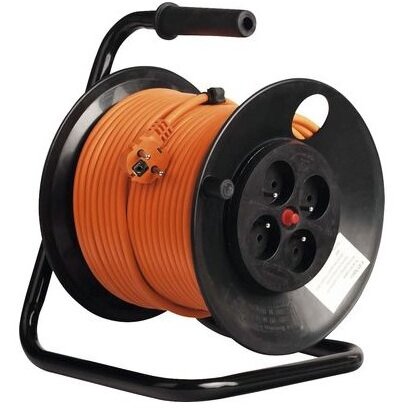 Derulator 4 Prize Schuko 230V 16A 25M IP20 Portocaliu-Negru