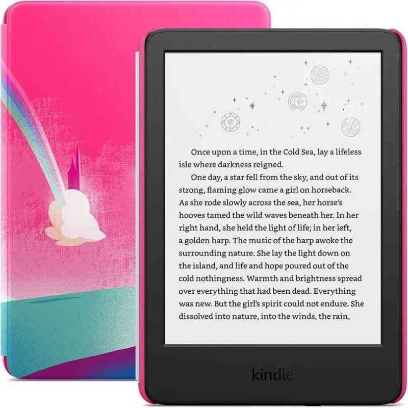 eBook Reader Kindle Kids 11th Gen (2022) Display 6Inch Husa Unicorn Valley Wi-Fi Negru/Multicolor