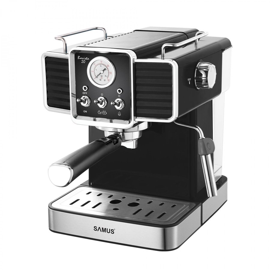 Espressor BARISTA 20 Putere 1350W Rezervor Apa 1500ml Comutatoare Retro Negru/Inox