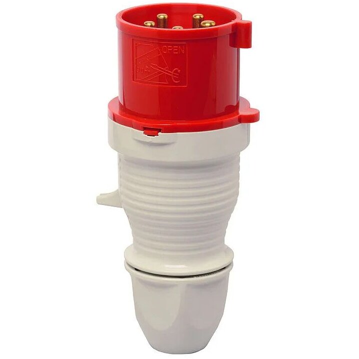 Fisa IP44 16A 5P 400V Alb-Rosu