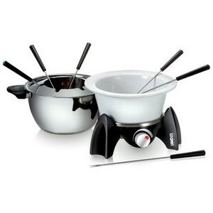 Fondue set for 6 people (stainless steel/black, retail)