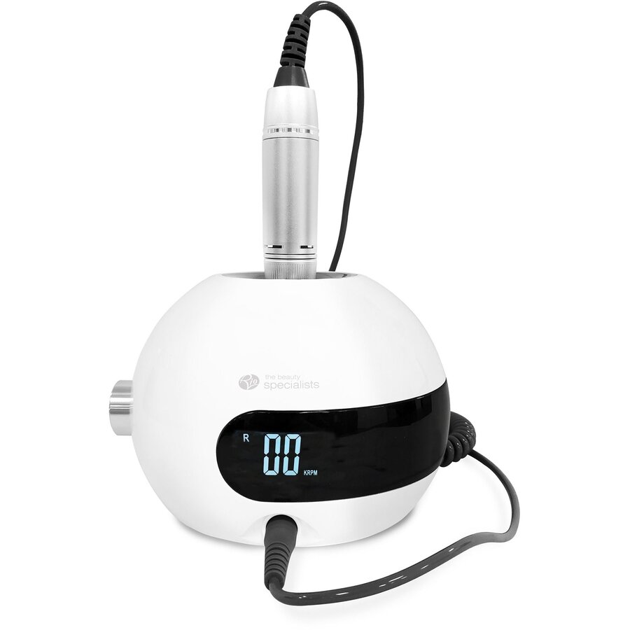 Freza Electrica Profesionala pentru Unghii NASP 30000RPM Aluminiu Directie Duala 11 Accesorii Afisaj LCD Argintiu/Alb