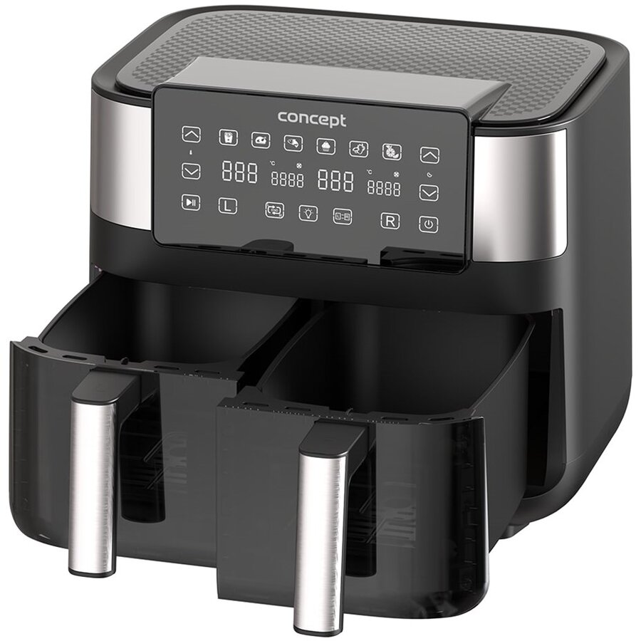 Friteuza 8L cu Aer Cald  FR8000 Negru-Argintiu