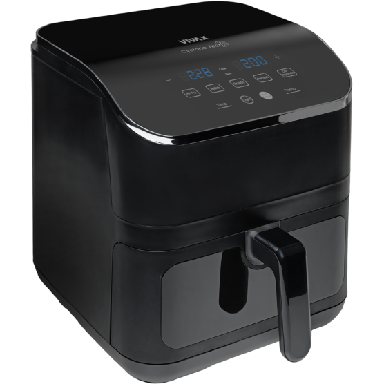 Friteuza cu Aer Cald DFA-617DB 6L Temperatura Reglabila pana la 200°C Cronometru Tava Antiaderenta Protectie la Supraincalzire 1500W Negru