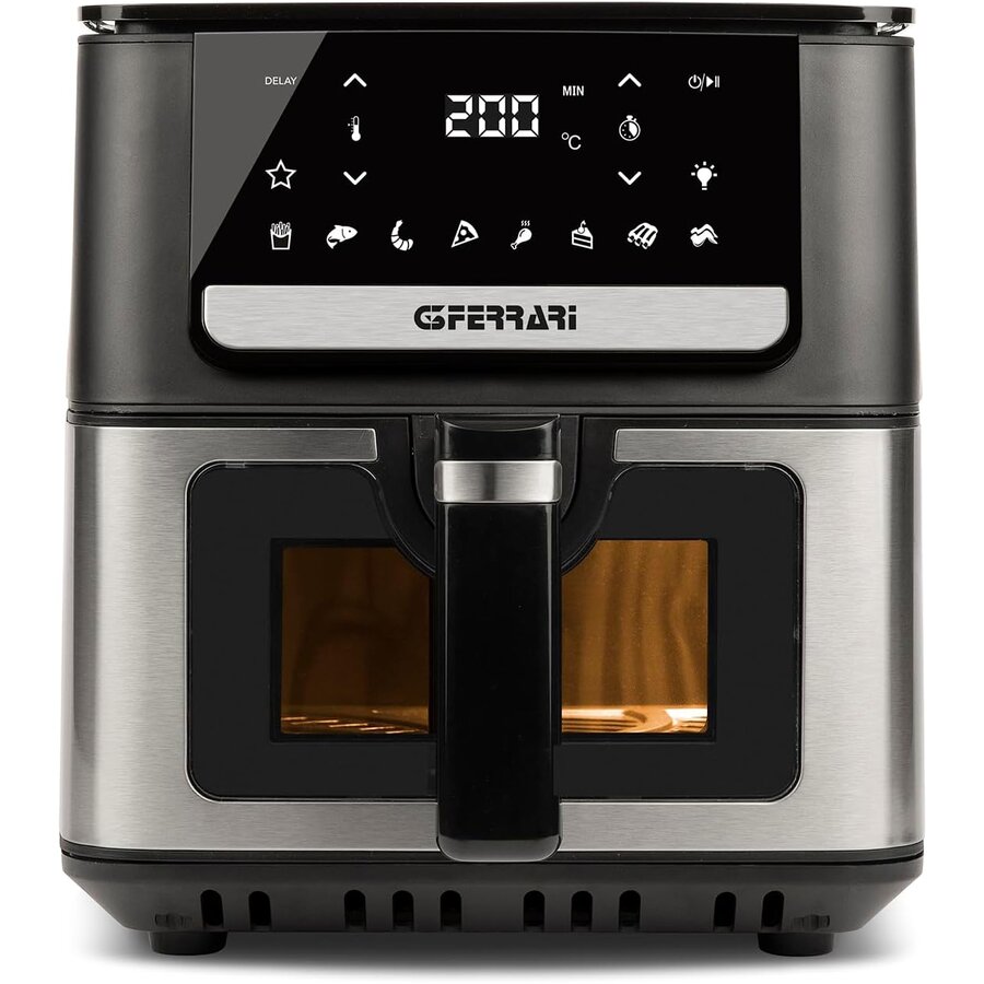 Friteuza cu Aer Cald Friggisano G10207 Capacitate 6.5L 8 Programe Automate Temperatura Ajustabila 1700W Negru/Argintiu