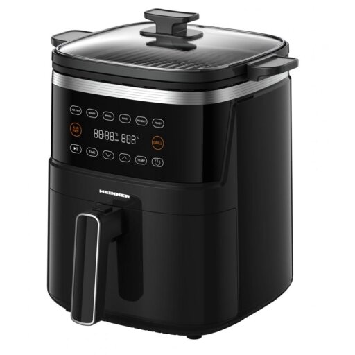 Friteuza cu Aer Cald VastCook HAFG-B5BK2600 cu Plita Grill Incorporata 5L 6 Programe Presetate Timer 2600W Negru