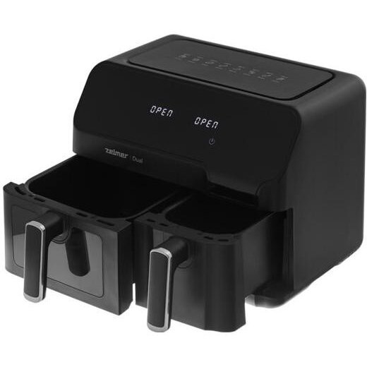 Friteuza Dubla ZAF9000 Fara Grasimi 2700W 9l 8 Programe Negru