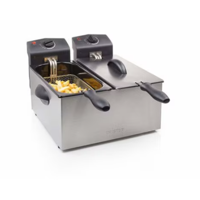 Friteuza FR-6937  Dubla  2 x 1800W 2 x 3L   Argintiu