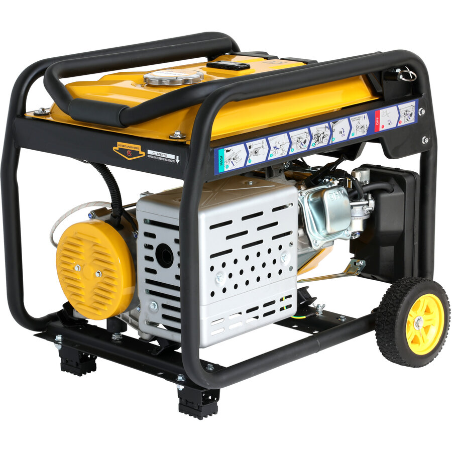 Generator Curent FD 3600ER Automatic  Open-Frame 3kW G2 Monofazat Benzina Pornire Electrica Galben/Negru