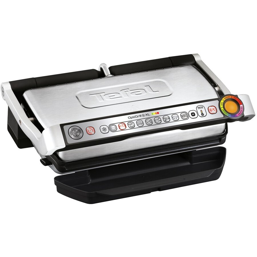 Gratar Electric GC724D OptiGrill Contact Grill Placa Detasabila Tava 2000W Argintiu-Negru