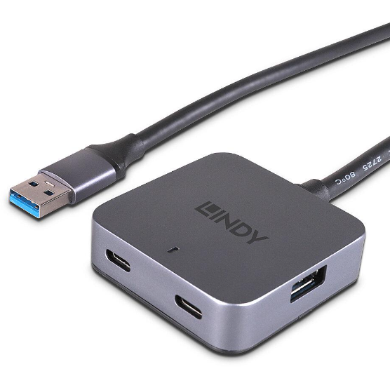Hub 4 Porturi  USB 3.2 USB  3.1 Gen 1 USB  USB 3.0 5Gbs Gri