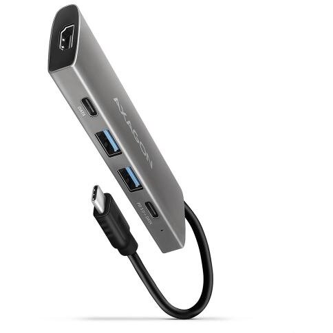 Hub Extern HMC-5G2 2x USB-A + 2x USB-C + HDMI USB-C 3.2 Gen 2 10Gbps PD 60W Cablu USB-C 13CM Gri/Negru