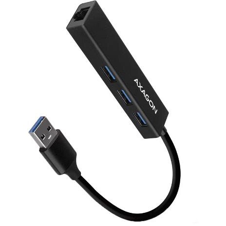 Hub HMA-GL3A 3xUSB-A + Gigabit LAN USB3.2 Gen 1 Hub Metalic Cablu USB-A 20CM Negru