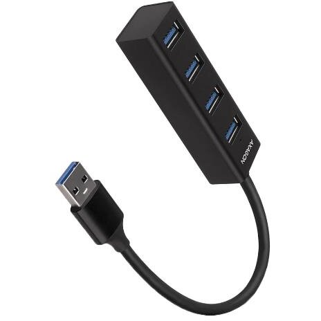 Hub HUE-M1A  MINI 4xUSB3.2 Gen 1 Metalic Cablu USB-A 20CM Negru