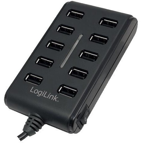 Hub USB 2.0 extern UA0125 10 x USB cu alimentare 3.5A