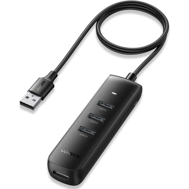 Hub USB CM416 Extern  USB 3.0 x4  ABS Port microUSB 5V 25cm Negru