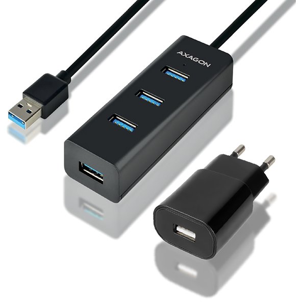 Hub USB HUE-S2BP 4x USB3.0 incarcare MicroUSB AC Adapter