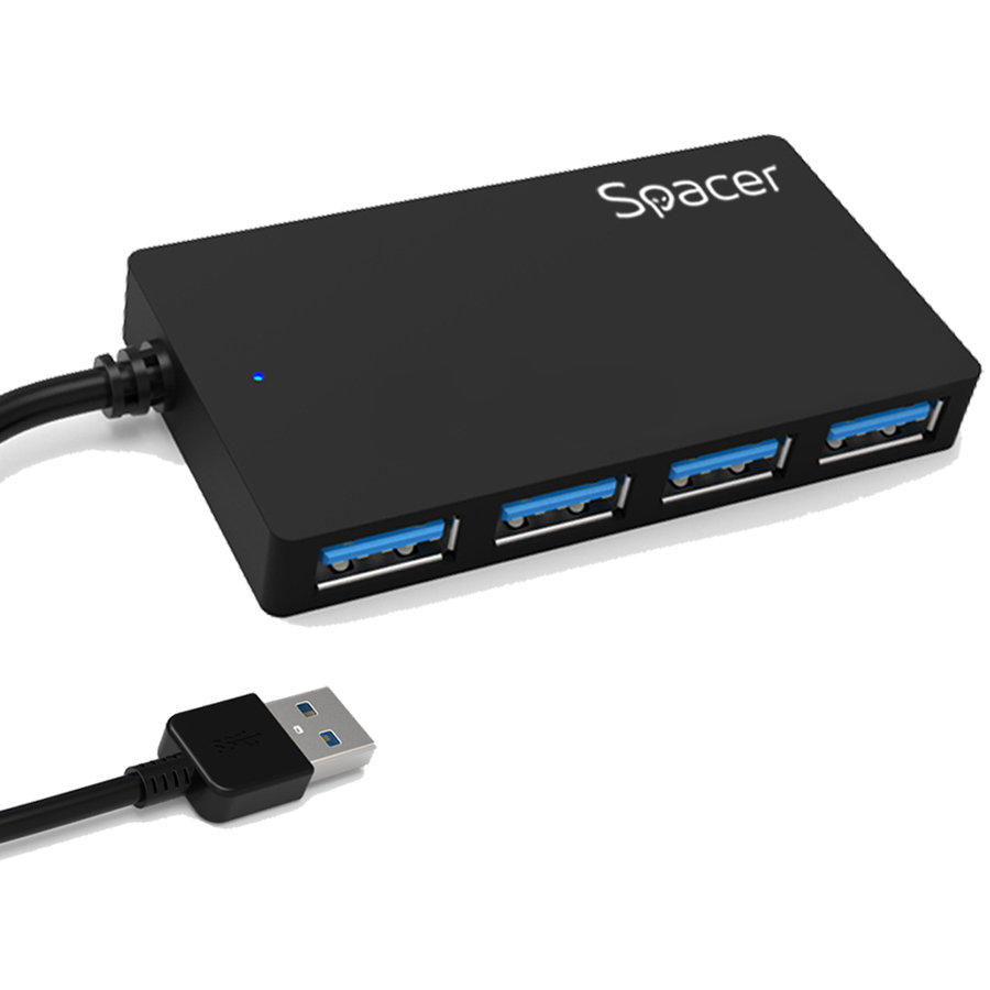 Hub USB SPH-332 4x USB 3.0 conectare prin USB 3.0 Negru