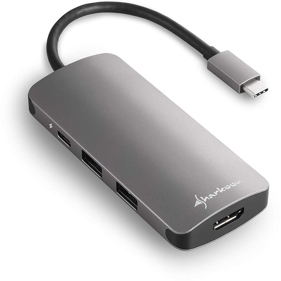 Hub USB USB 3.0 Type C Multiport Adapter - USB-C, HDMI, MicroSD, SD - dark grey