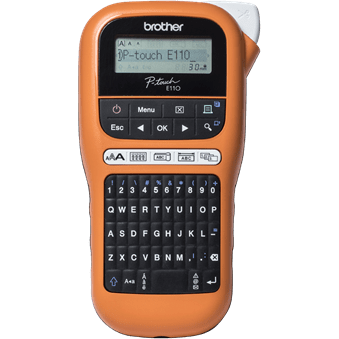 Imprimanta de Etichete PTE110VP  P-Touch 12mm Negru/Portocaliu