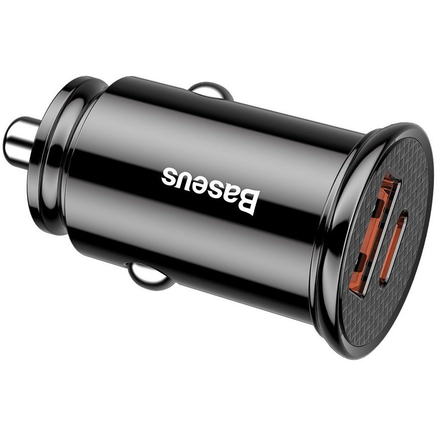 Incarcator Auto Circular 1x USB 1 x USB-C Putere 30W Quick Charge Negru