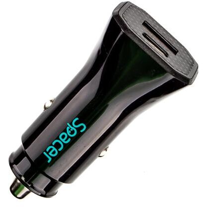 Incarcator Auto Fast Charge 12W 5V/2.4A 1 x USB + 1 x USB Type-C pentru Bricheta Auto Negru