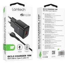 Incarcator Retea 18W QC3.0 1xUSB Cablu Type-C 1m Inclus Negru