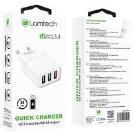 Incarcator Retea 1xUSB QC3.0 2xUSB 3A Alb