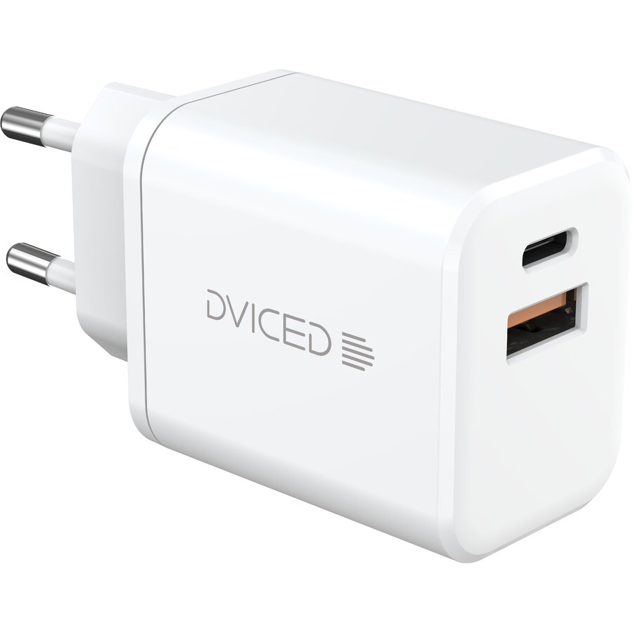 Incarcator Retea 35W GaN 1 USB-A 1 USB-C EU cu Cablu Alb