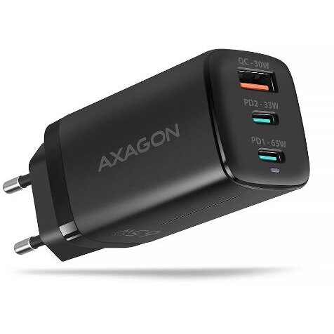 Incarcator Retea ACU-DPQ65 GaN 65W 2 x Type-C 1 x Type-A Negru