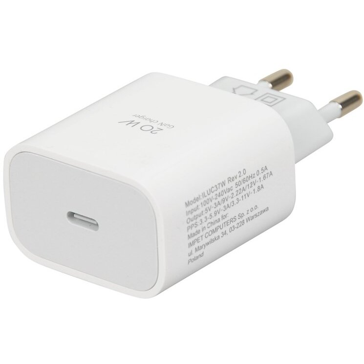 Incarcator Retea C-37 GaN PD20W USB Type-C Alb