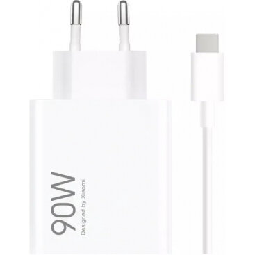 Incarcator Retea Cu Cablu USB-C HyperCharge Combo 90W 6.1A 1 x USB-A Alb