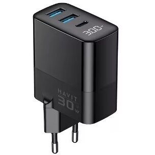 Incarcator Retea UCLE001 EU  USB-C 2x USB-A 30W Negru