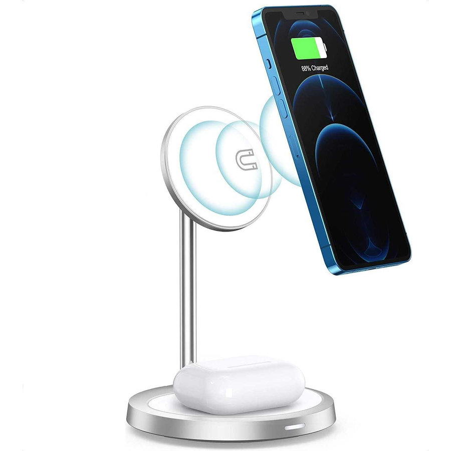 Incarcator Wireless Magsafe 2 in 1 T575-F PD 30W Gri