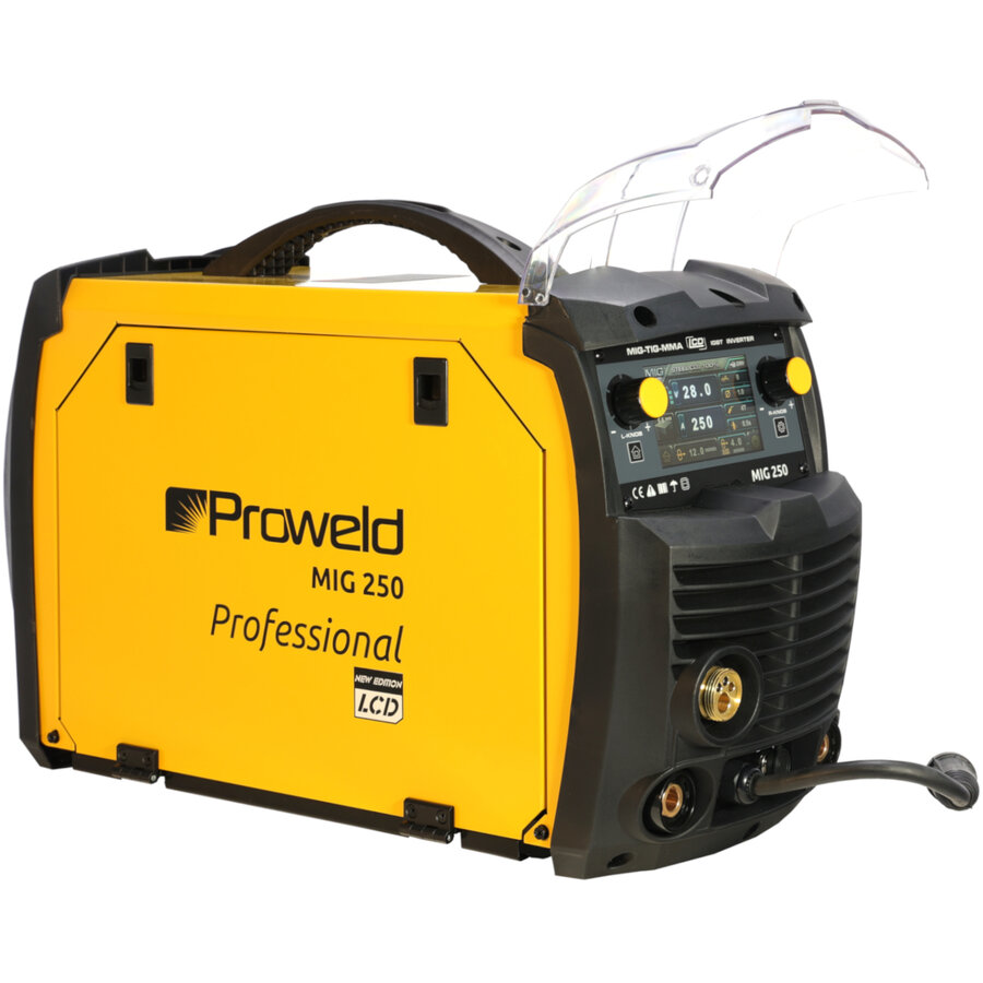 Invertor Sudare Profesional MIG 250 Synergetic MIG/MAG MMA LiftTIG Galben/Negru